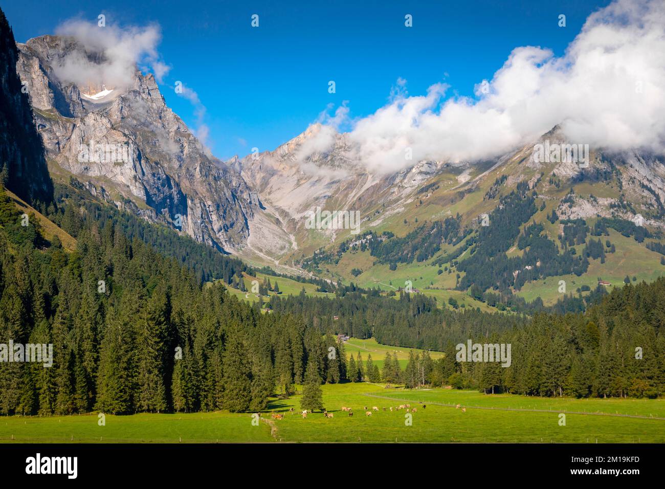 Paesaggio spettacolare delle alpi svizzere in Engelberg, Obvaldo, Svizzera Foto Stock