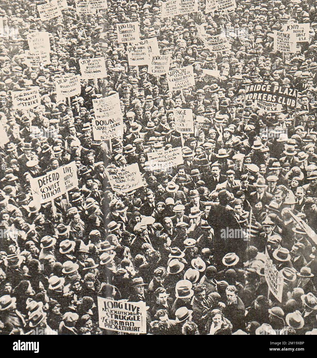Dimostrazione antifascista. USA, New York, 1933. Foto Stock