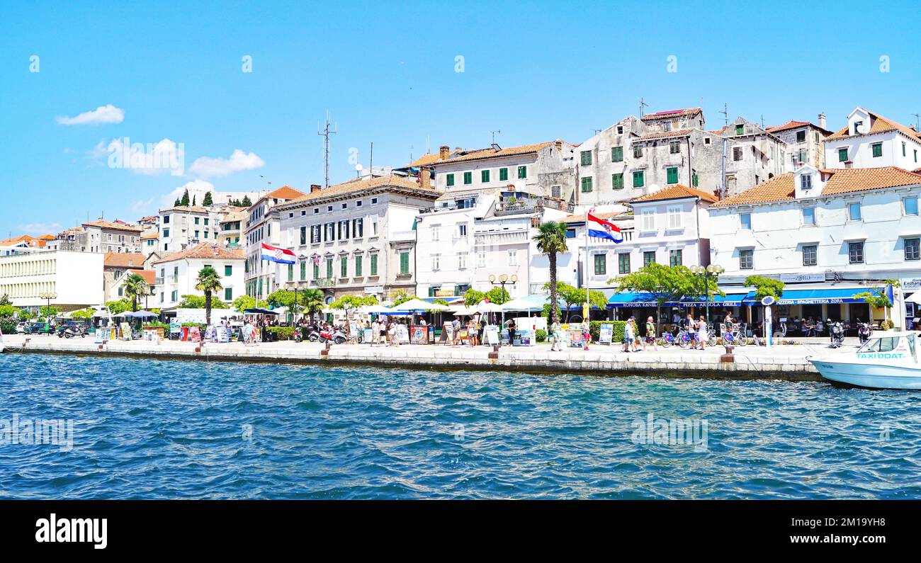 Vista di giardini, strade e vicoli di Zara, Dalmazia in Croazia, Europa Foto Stock