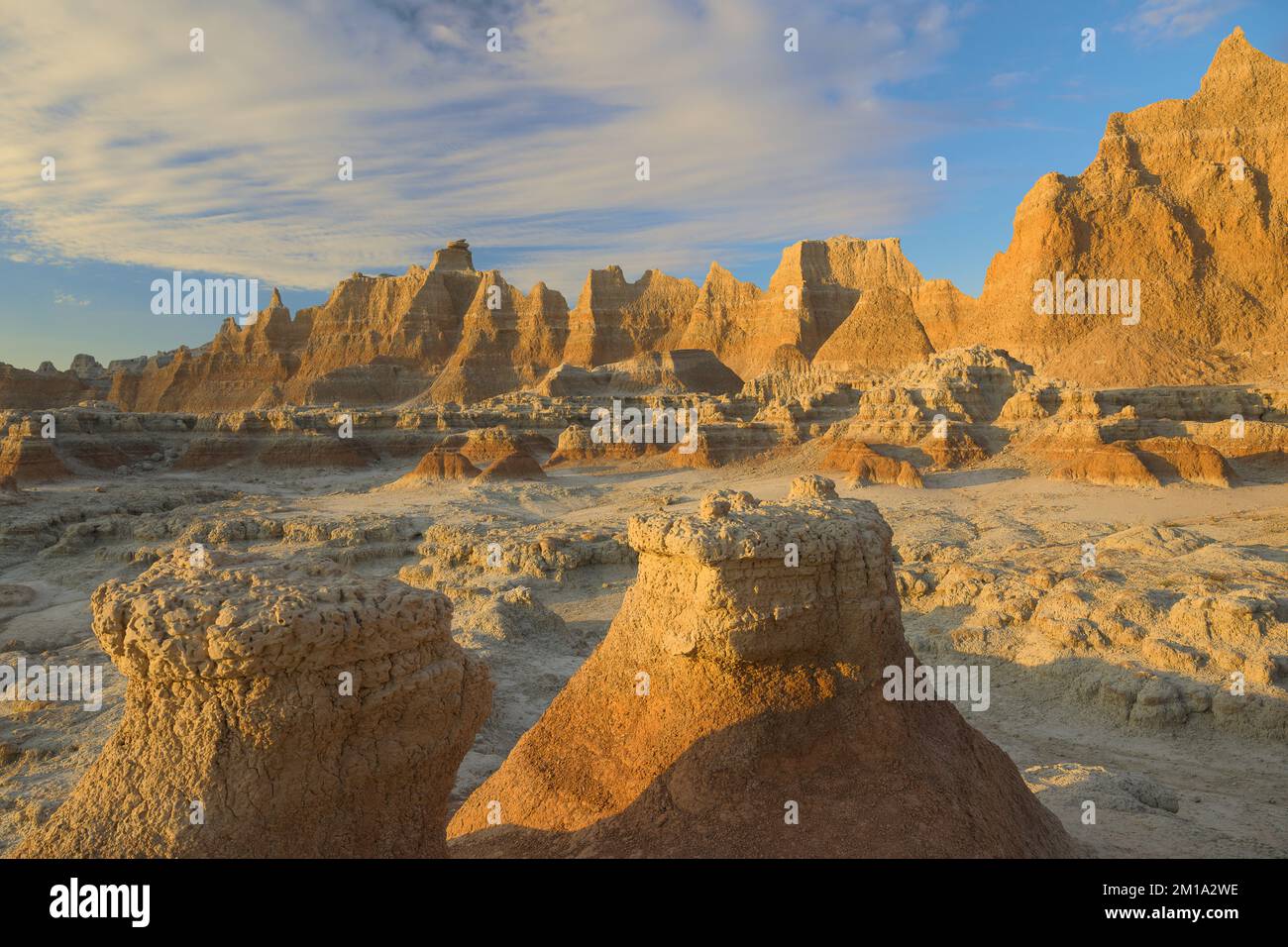 Badlands lungo il Door Trail presso il Badlands National Park vicino a Interior, South Dakota Foto Stock