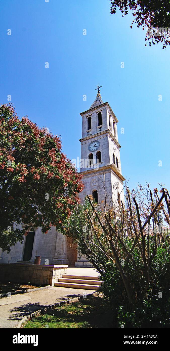 Vista di giardini, strade e vicoli di Zara, Dalmazia in Croazia, Europa Foto Stock