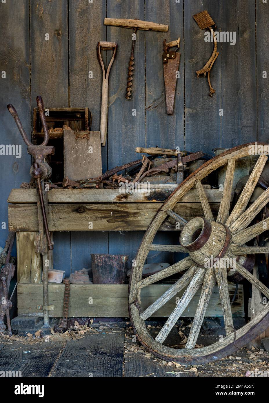 Laboratorio di fabbro presso la 1880 Town a Midland, South Dakota Foto Stock