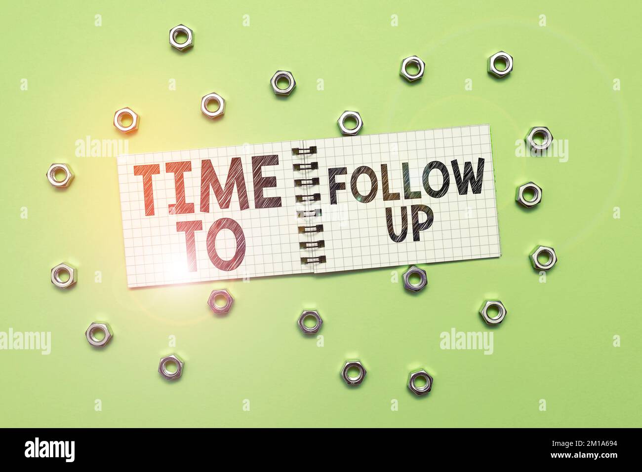 Testo che mostra il tempo di ispirazione per il follow-up. Foto concettuale richiesta dell'attività precedente o continuazione delle informazioni Foto Stock