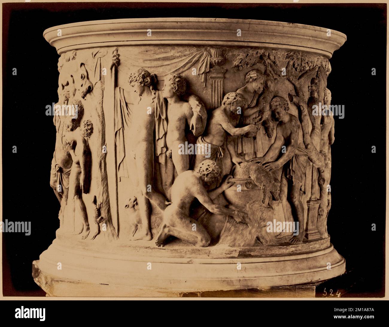 Bassorilievo non identificato, probabilmente antico romano, antichità, bassorilievi. Collezione Nicholas Catsimpoolas Foto Stock