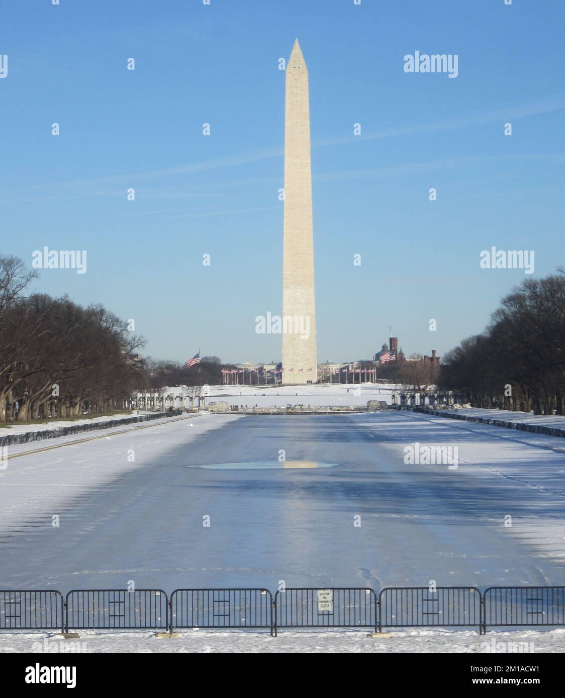 Vista al Washington Monument in inverno Foto Stock