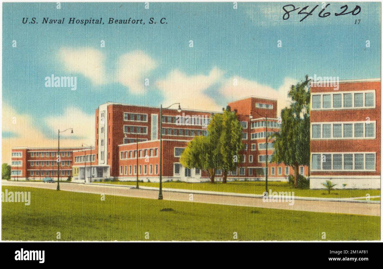 STATI UNITI Ospedale Navale, Beaufort, S. C., Ospedali, Tichnor Brothers Collection, Cartoline degli Stati Uniti Foto Stock