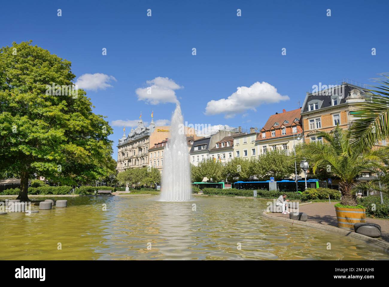 Brunnen, Augustaplatz, Baden-Baden, Baden-Württemberg, Germania Foto Stock