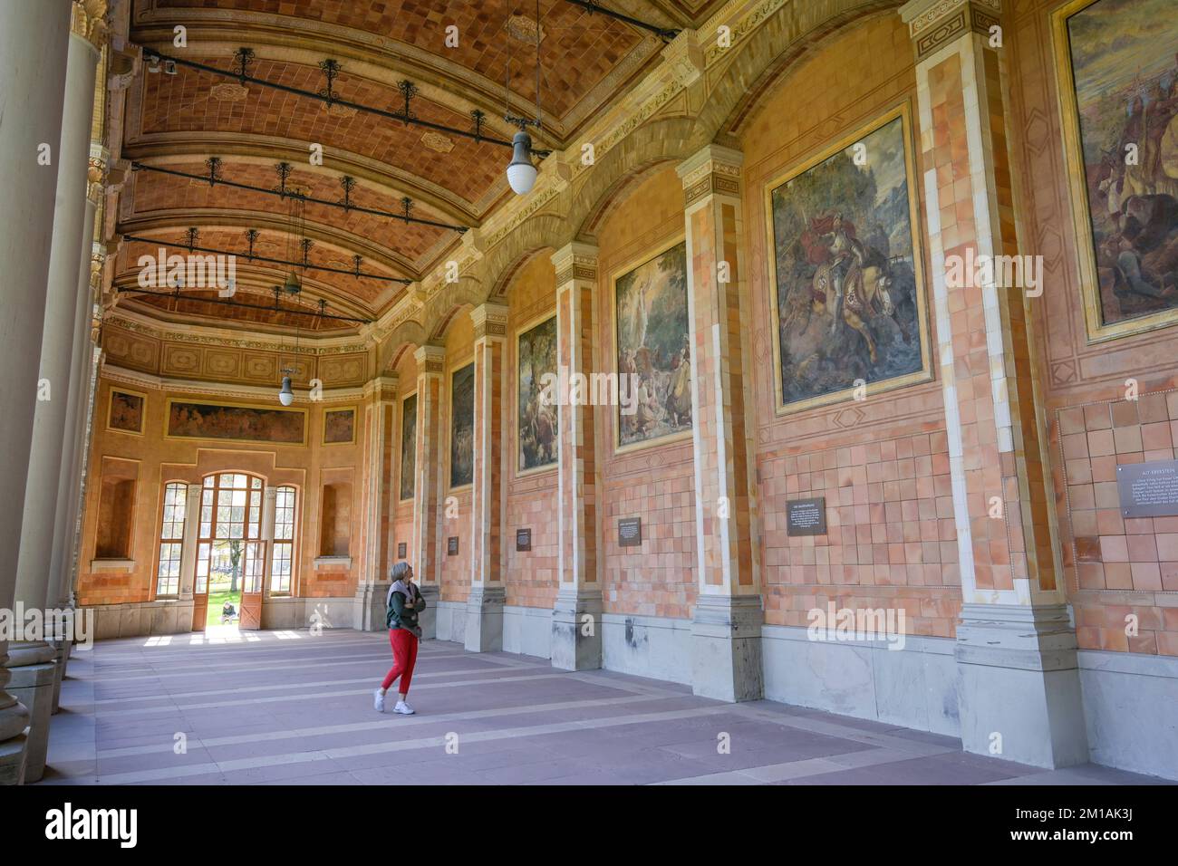Säulengang, Trinkhalle, Kurpark, Baden-Baden, Baden-Württemberg, Germania Foto Stock
