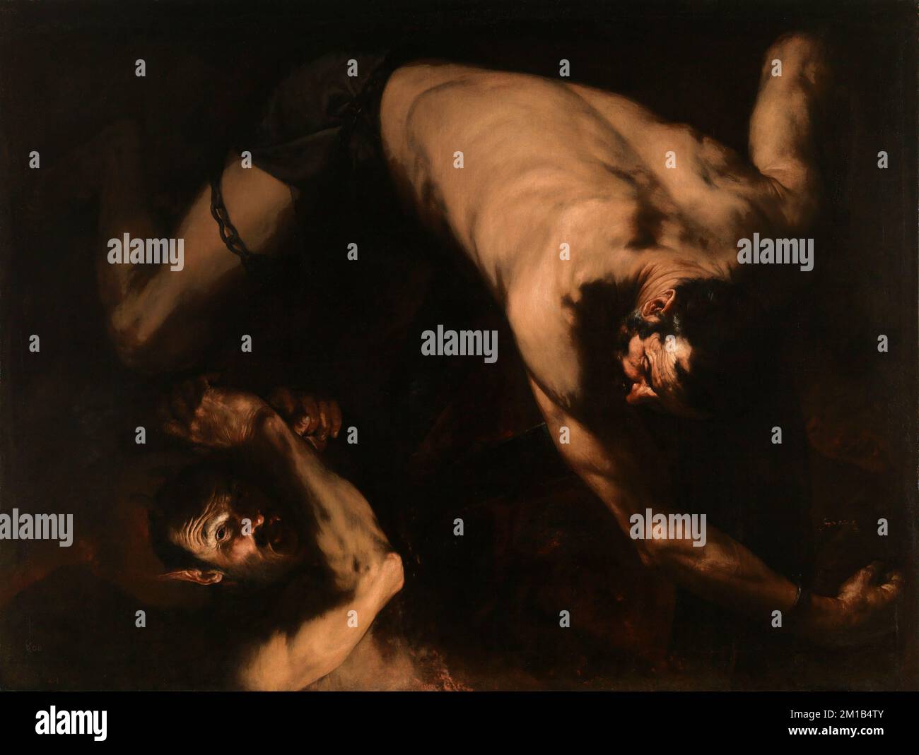 Ixion di José Ribera, 1632, Pittura di Jusepe de Ribera. Nella mitologia greca, Ixion era il re dei Lappiti, la tribù più antica della Tessaglia. Foto Stock