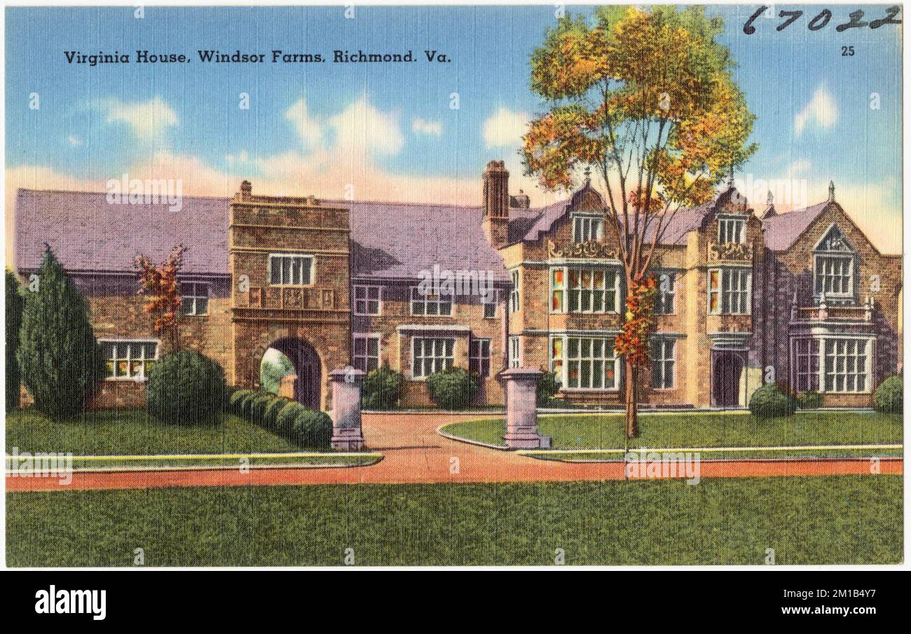 Casa Virginiana, Windsor Farms, Richmond, Virginia , Edifici storici, Tichnor Brothers Collection, cartoline degli Stati Uniti Foto Stock