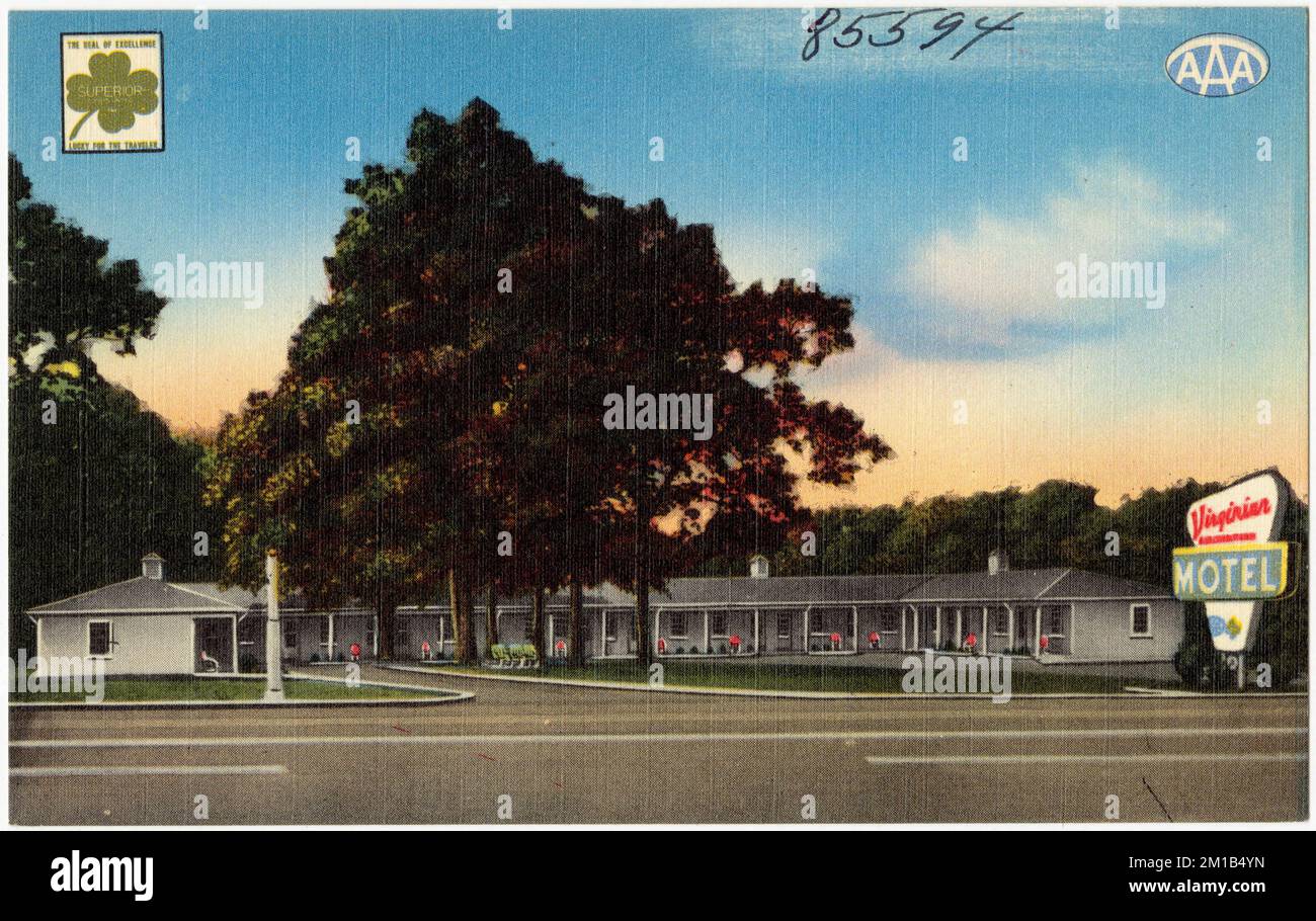 Virginian Motel , Motel, Tichnor Brothers Collection, cartoline degli Stati Uniti Foto Stock