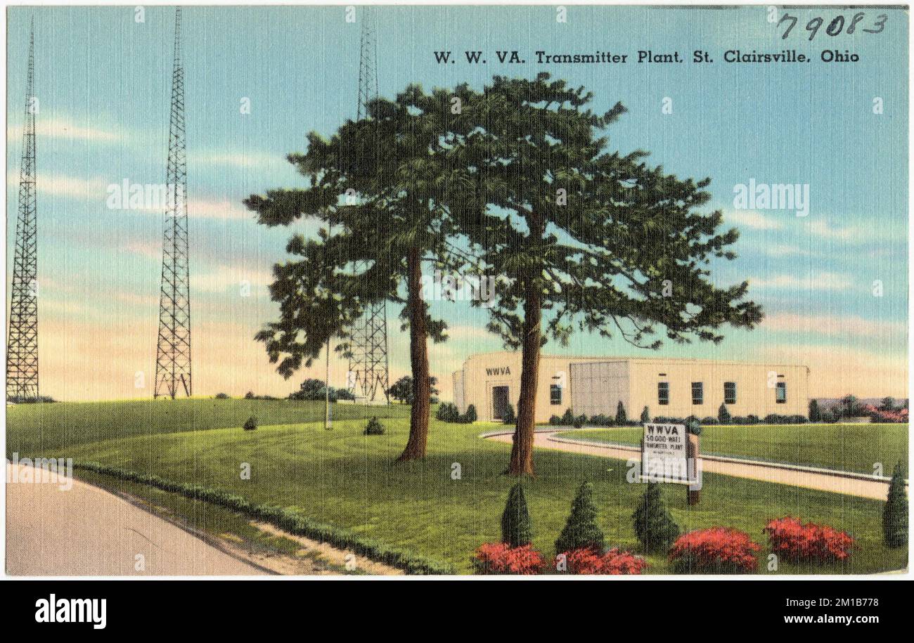 W. W. VA. Transmitter Plant, St, Clairsville, Ohio, Tichnor Brothers Collection, Cartoline degli Stati Uniti Foto Stock