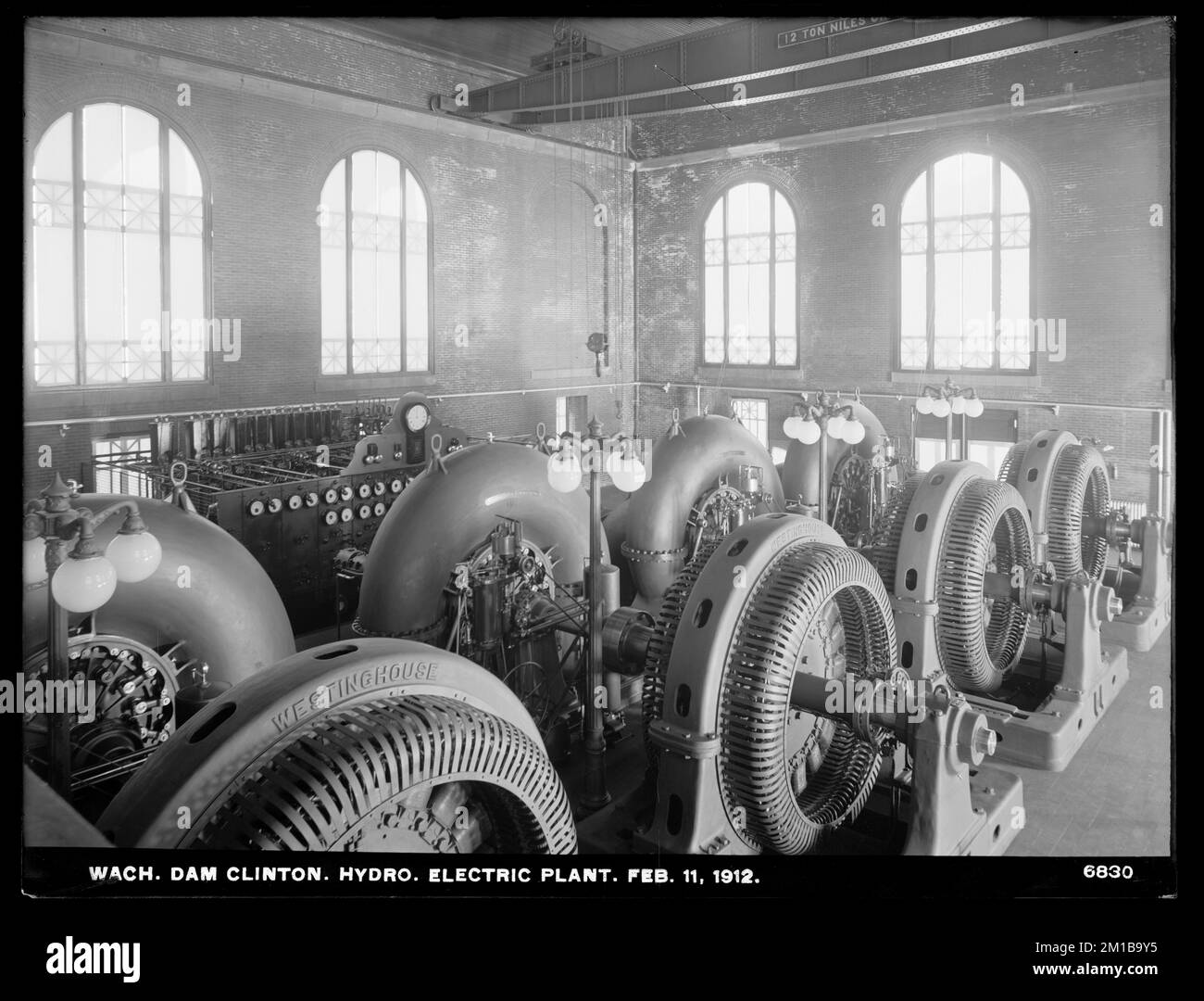 Diga di Wachusett, centrale idroelettrica, Clinton, Mass., 11 febbraio, 1912 , opere d'acqua, centrali idroelettriche Foto Stock