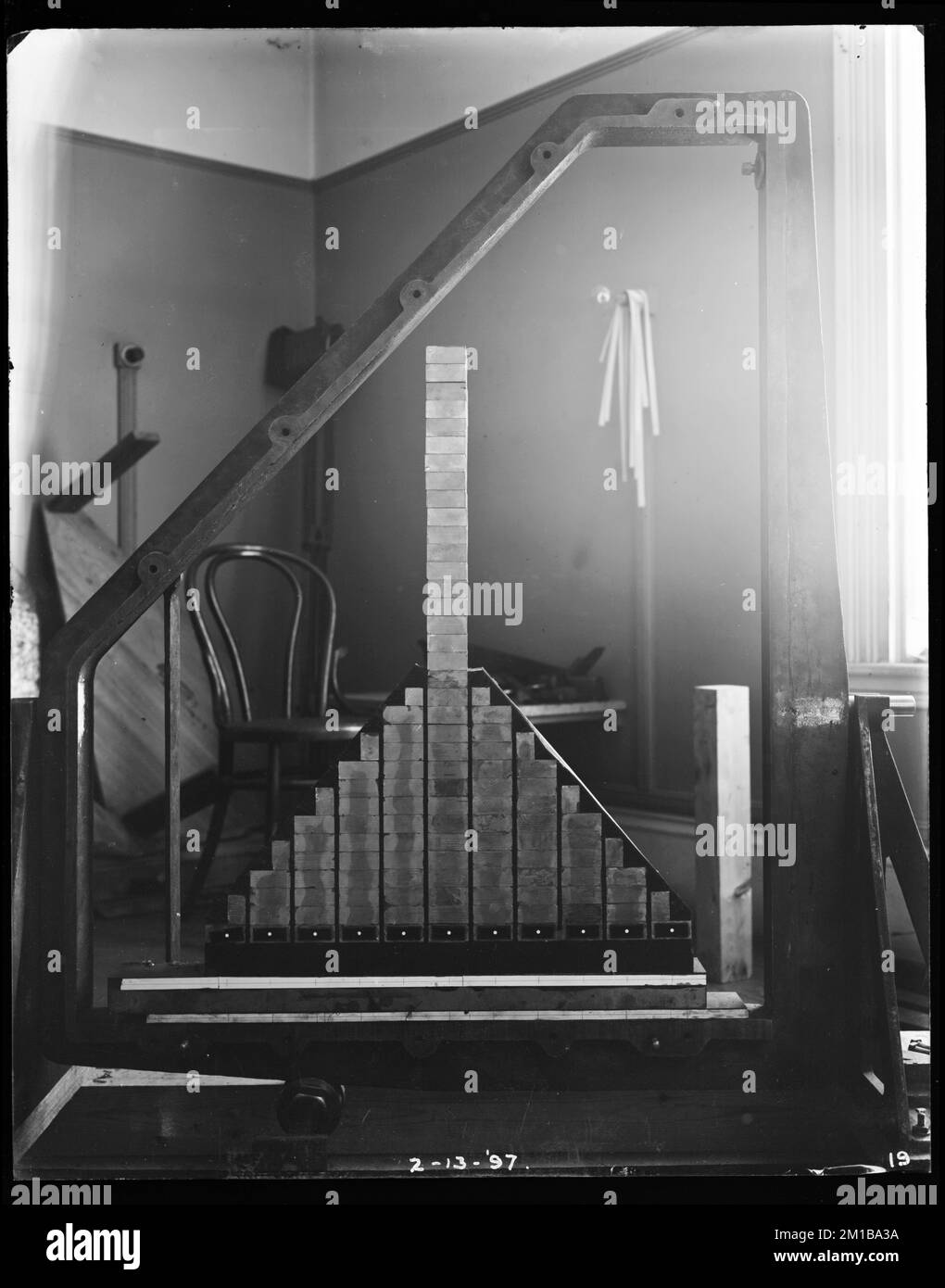 Wachusett Dam, Load Testing Experiment, Clinton, Mass., 13 febbraio, 1897 , acquedotto, dighe, attrezzatura di prova Foto Stock