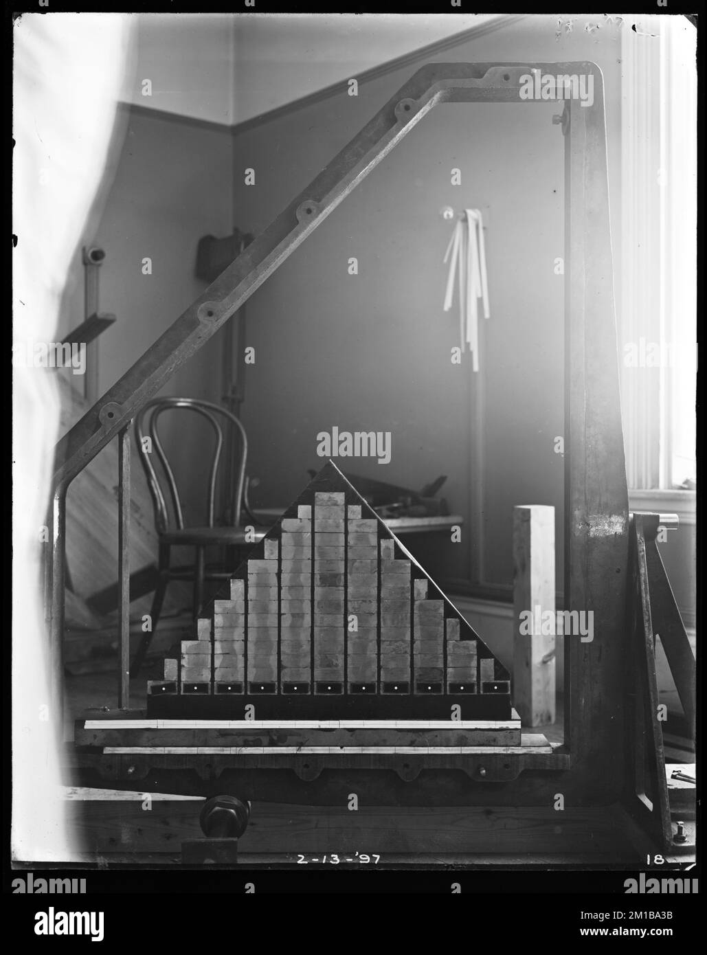 Wachusett Dam, Load Testing Experiment, Clinton, Mass., 13 febbraio, 1897 , acquedotto, dighe, attrezzatura di prova Foto Stock
