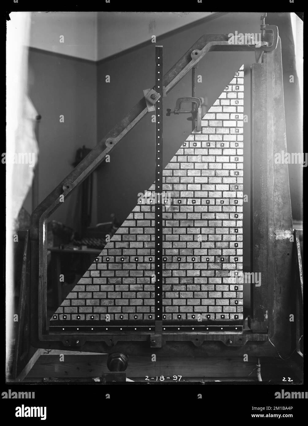 Wachusett Dam, Load Testing Experiment, Clinton, Mass., 18 febbraio, 1897 , acquedotto, dighe, attrezzatura di prova Foto Stock