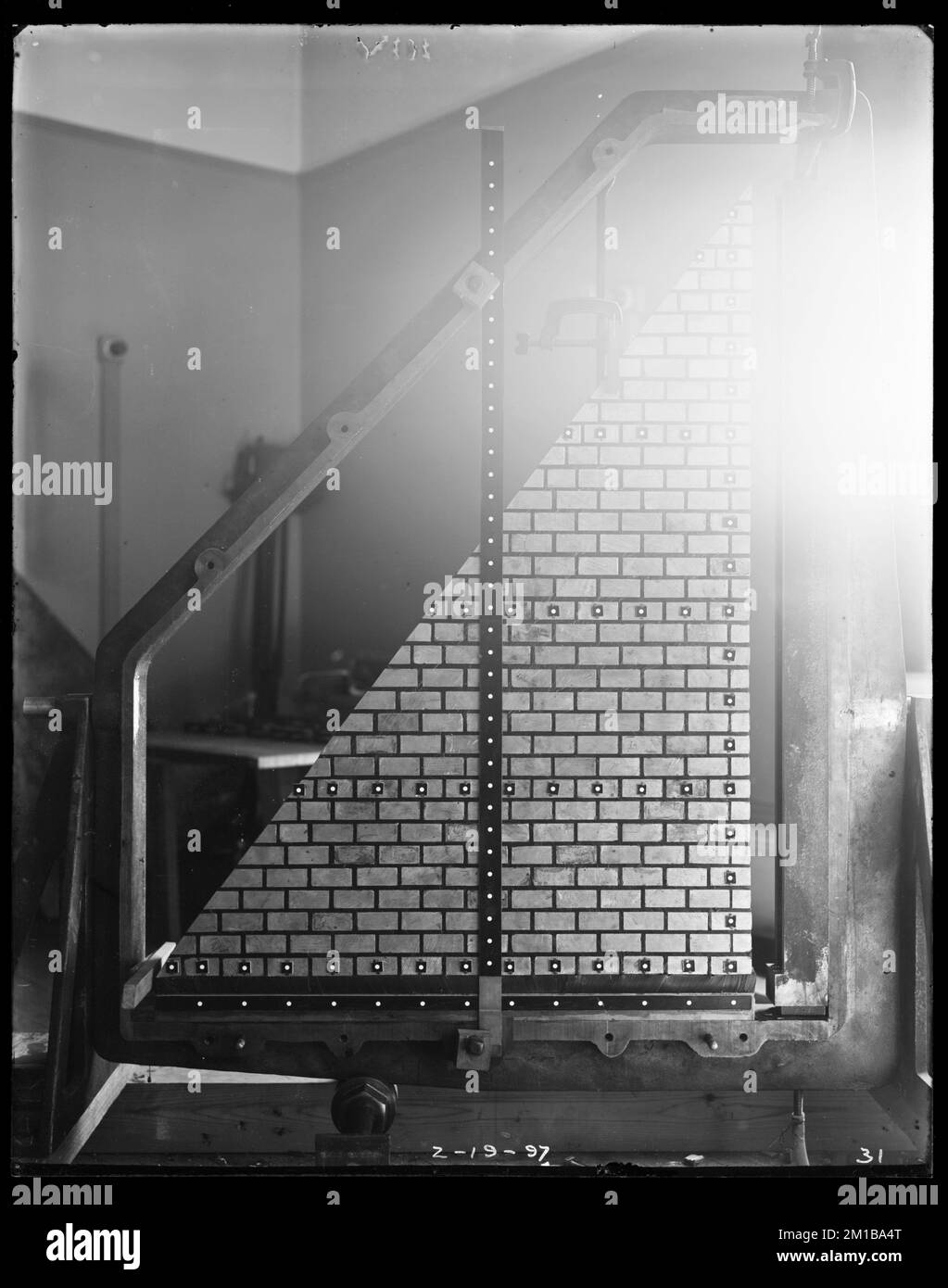 Wachusett Dam, Load Testing Experiment, Clinton, Mass., 19 febbraio, 1897 , acquedotto, dighe, attrezzatura di prova Foto Stock