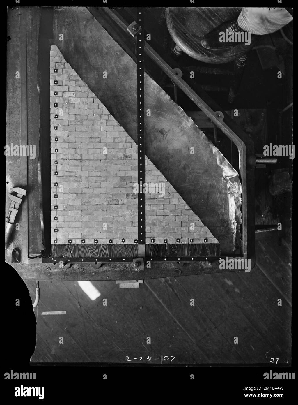 Wachusett Dam, Load Testing Experiment, Clinton, Mass., 24 febbraio, 1897 , acquedotto, dighe, attrezzatura di prova Foto Stock