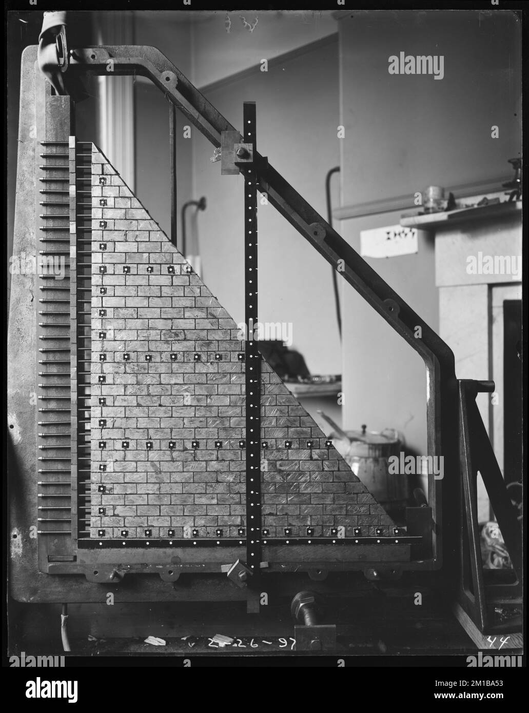 Wachusett Dam, Load Testing Experiment, Clinton, Mass., 26 febbraio, 1897 , acquedotto, dighe, attrezzatura di prova Foto Stock