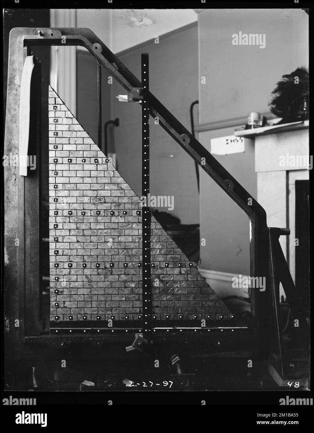 Wachusett Dam, Load Testing Experiment, Clinton, Mass., 27 febbraio, 1897 , acquedotto, dighe, attrezzatura di prova Foto Stock