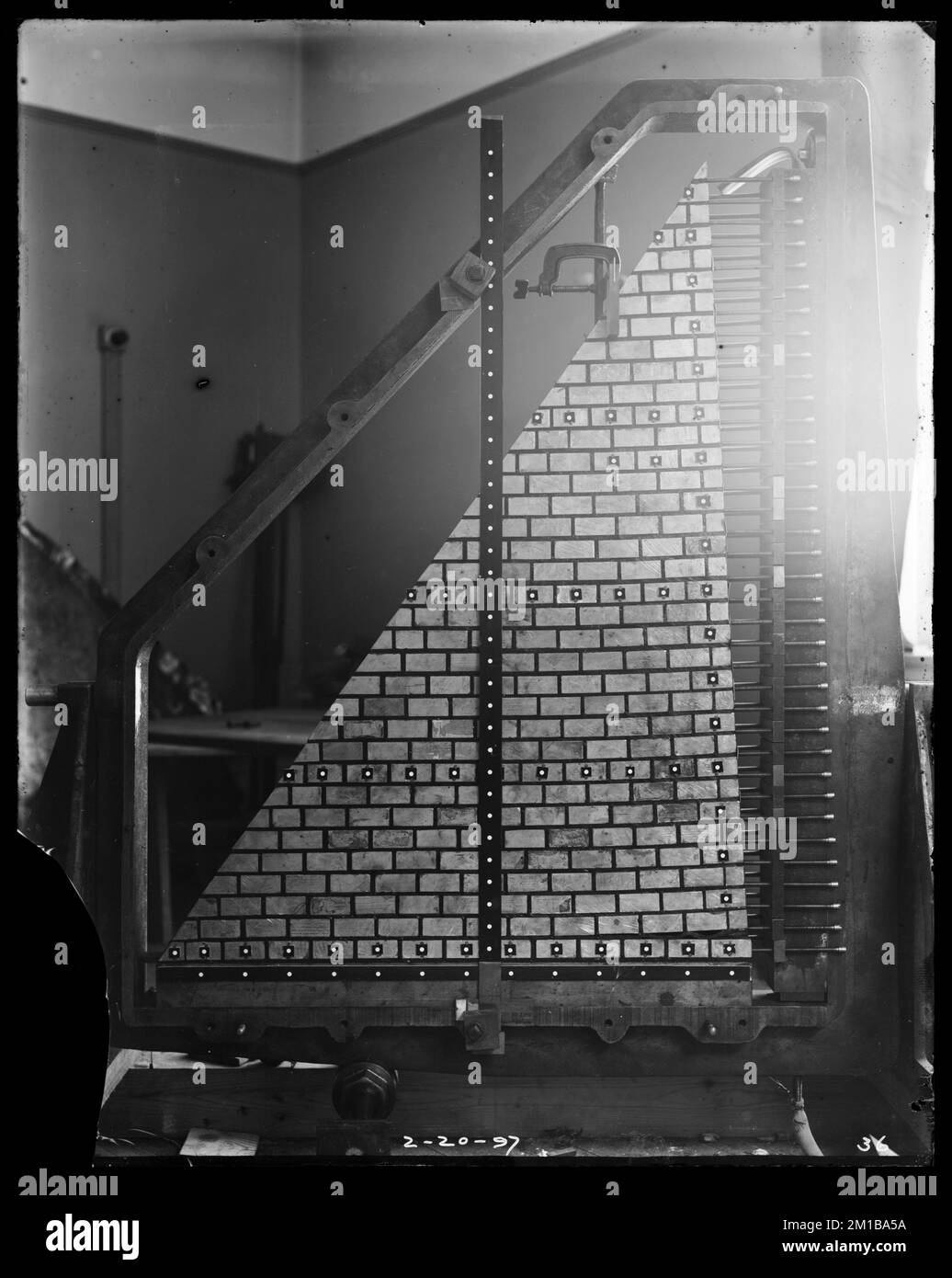 Wachusett Dam, Load Testing Experiment, Clinton, Mass., 20 febbraio, 1897 , acquedotto, dighe, attrezzatura di prova Foto Stock