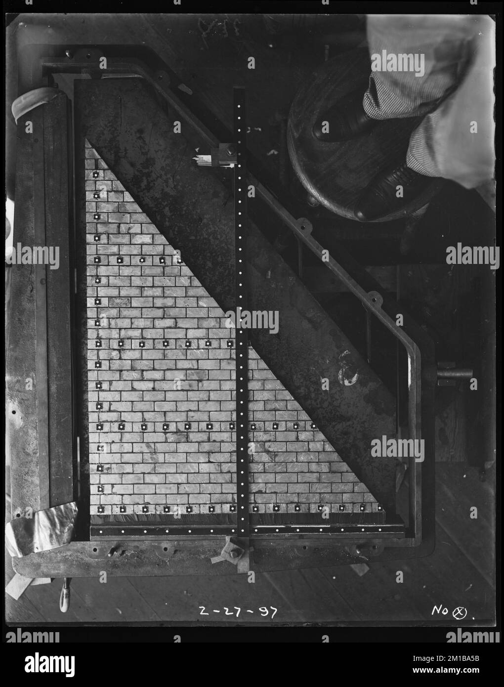 Wachusett Dam, Load Testing Experiment, Clinton, Mass., 27 febbraio, 1897 , acquedotto, dighe, attrezzatura di prova Foto Stock