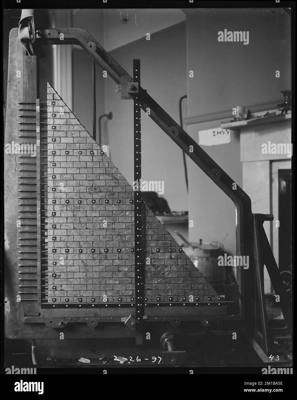 Wachusett Dam, Load Testing Experiment, Clinton, Mass., 26 febbraio, 1897 , acquedotto, dighe, attrezzatura di prova Foto Stock