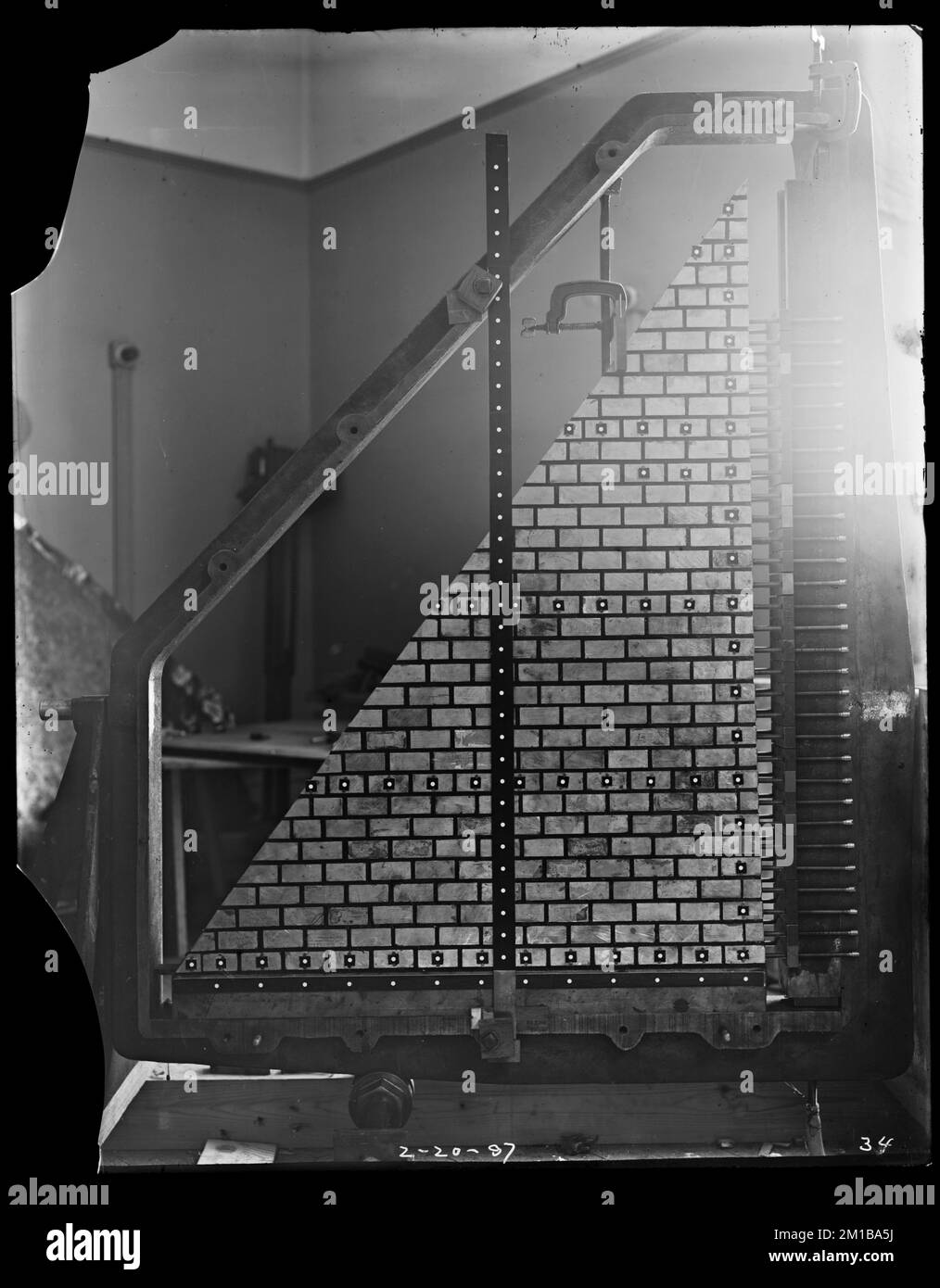 Wachusett Dam, Load Testing Experiment, Clinton, Mass., 20 febbraio, 1897 , acquedotto, dighe, attrezzatura di prova Foto Stock