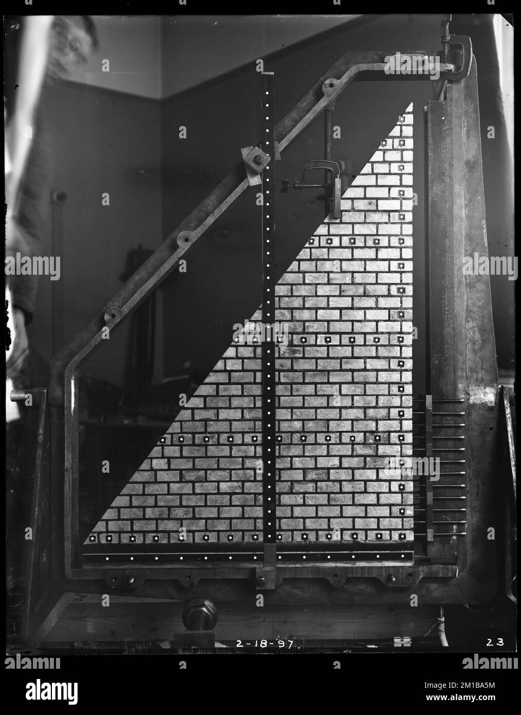 Wachusett Dam, Load Testing Experiment, Clinton, Mass., 18 febbraio, 1897 , acquedotto, dighe, attrezzatura di prova Foto Stock