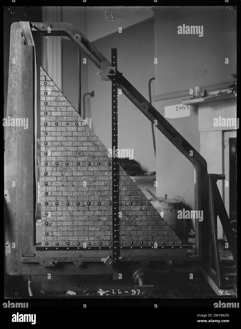 Wachusett Dam, Load Testing Experiment, Clinton, Mass., 26 febbraio, 1897 , acquedotto, dighe, attrezzatura di prova Foto Stock