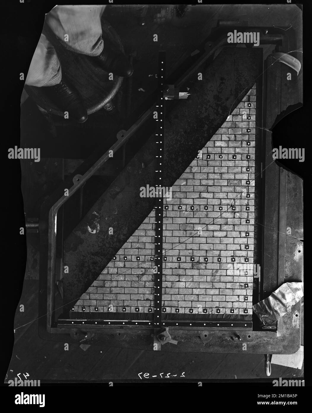 Wachusett Dam, Load Testing Experiment, Clinton, Mass., 27 febbraio, 1897 , acquedotto, dighe, attrezzatura di prova Foto Stock