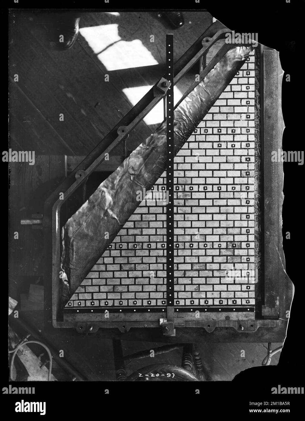 Wachusett Dam, Load Testing Experiment, Clinton, Mass., 20 febbraio, 1897 , acquedotto, dighe, attrezzatura di prova Foto Stock
