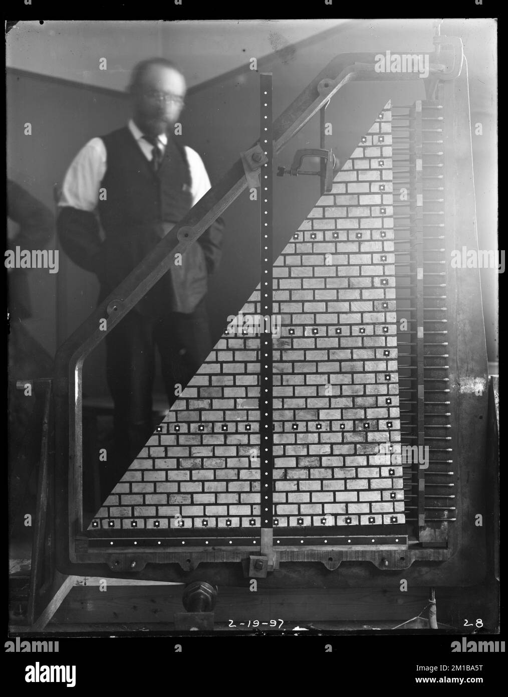 Wachusett Dam, Load Testing Experiment, Clinton, Mass., 19 febbraio, 1897 , acquedotto, dighe, attrezzatura di prova Foto Stock