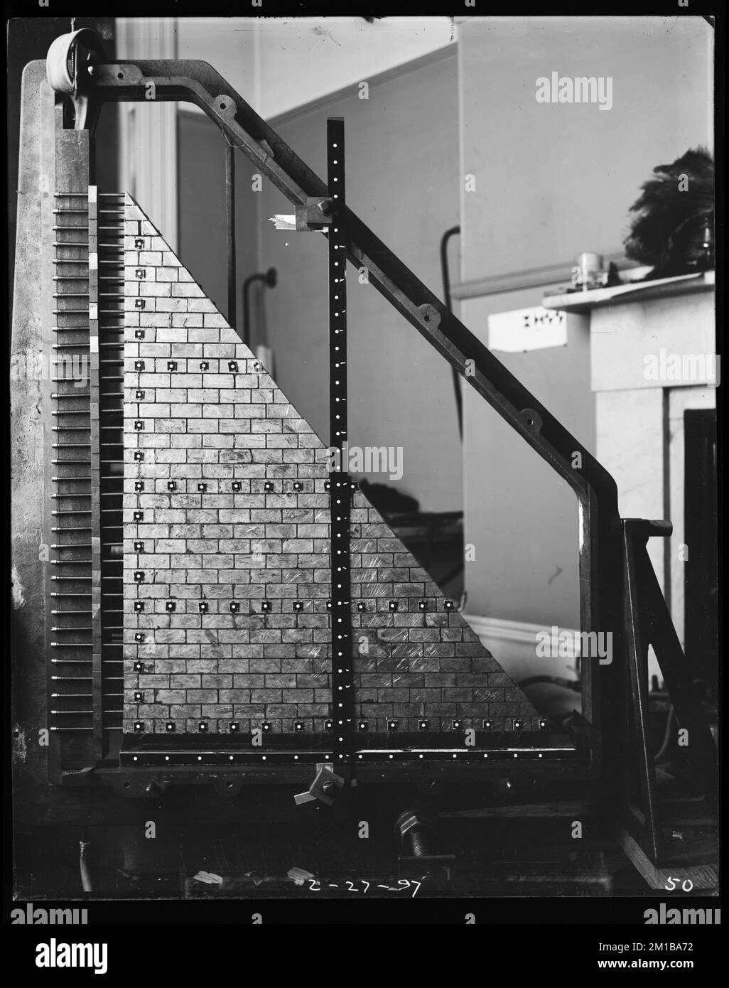 Wachusett Dam, Load Testing Experiment, Clinton, Mass., 27 febbraio, 1897 , acquedotto, dighe, attrezzatura di prova Foto Stock