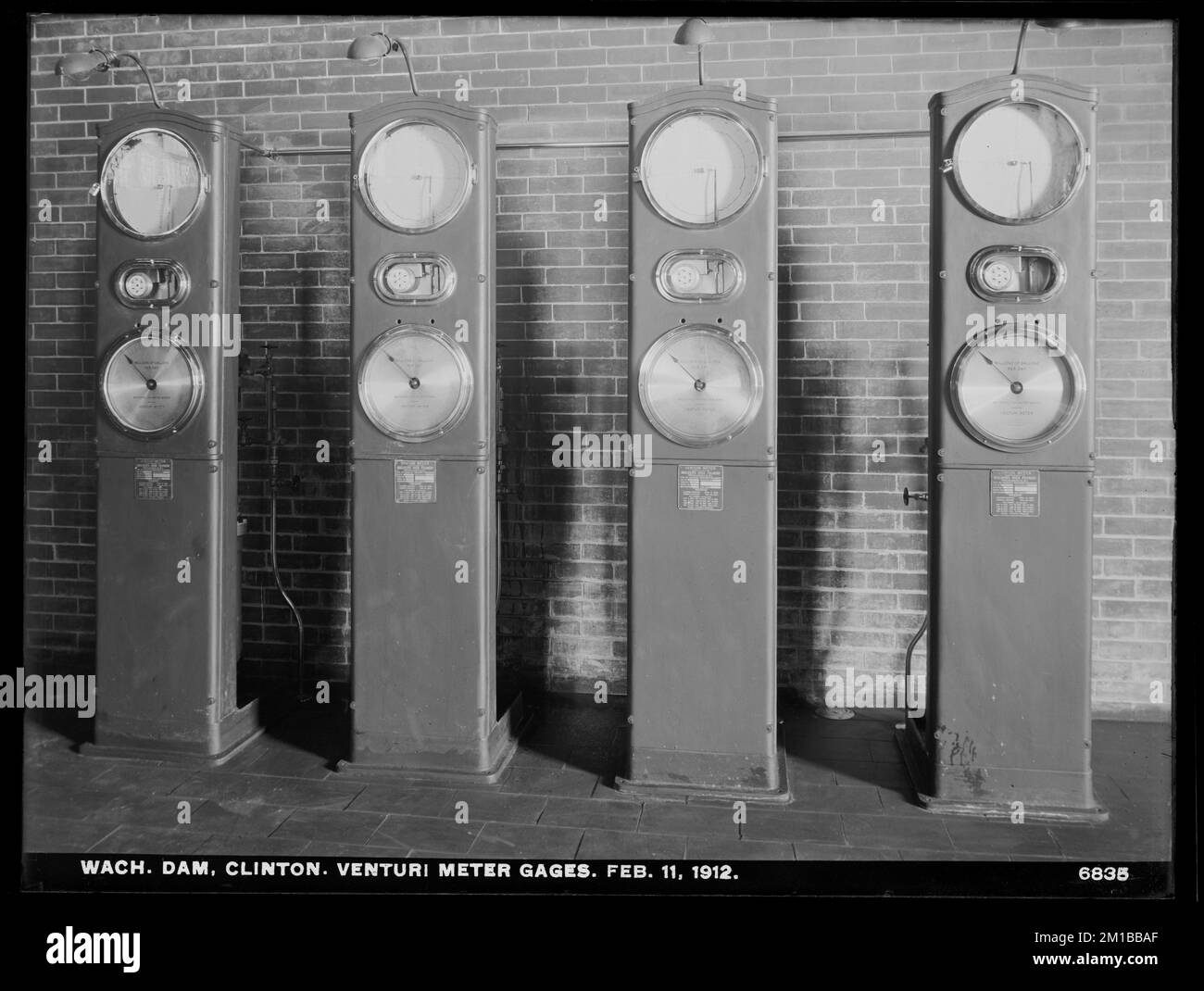 Wachusett Dam, Venturi Meter Gages, Clinton, Mass., 11 febbraio 1912 , opere d'acqua, centrali idroelettriche, flussometri Foto Stock