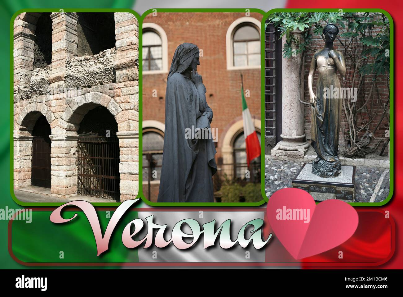 Verona (Italia), patria di Romeo e Giulietta, è una delle più antiche e belle città italiane, ricca di cultura, storia e inestimabili opere d'arte Foto Stock