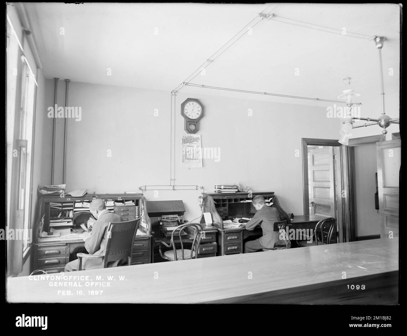 Wachusett Reservoir, Metropolitan Water Works Office, General Office, Clinton, Mass., 16 febbraio 1897 , opere d'acqua, uffici, spazi di lavoro Foto Stock