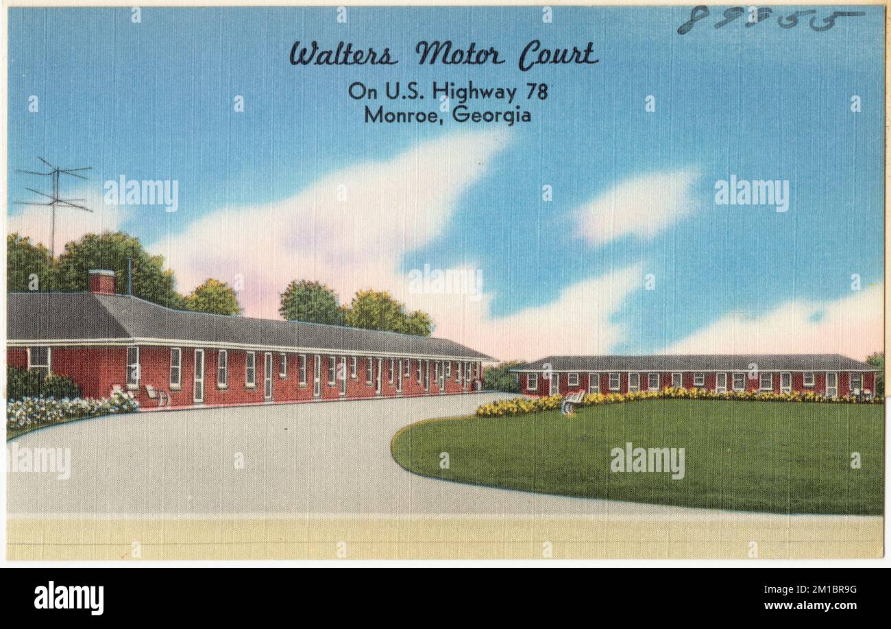 Walters Motor Court negli Stati Uniti Autostrada 78, Monroe, Georgia , Motel, Tichnor Brothers Collection, Cartoline degli Stati Uniti Foto Stock