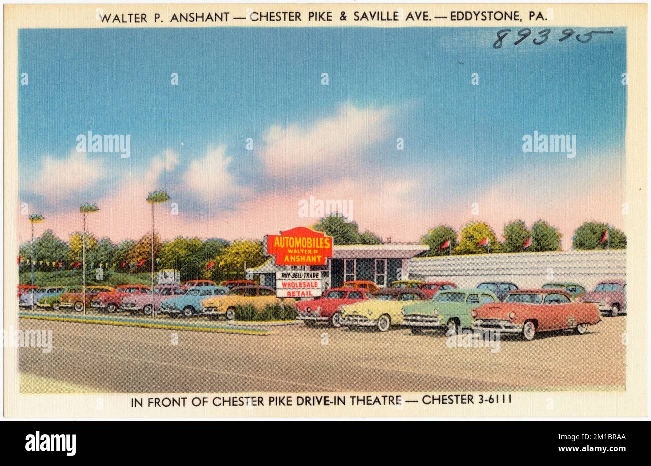 Anshant -- Chester Pike & Saville Ave. -- Eddystone, PA. , Commercial facilities, Tichnor Brothers Collection, cartoline degli Stati Uniti Foto Stock
