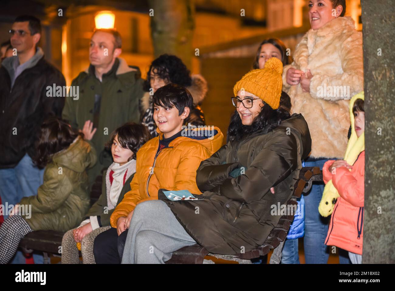 Lugo, Spagna dicembre, 10, 2022: Clown show in Spagna Place a Lugo durante le attività natalizie nella capitale Foto Stock