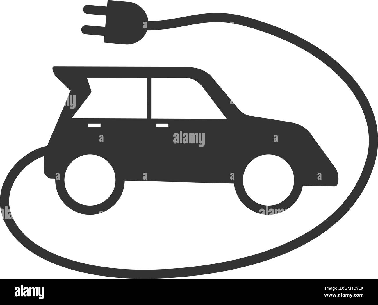 Auto elettrica con spina Logo modello icona Illustrazione Brand Identity Illustrazione Vettoriale