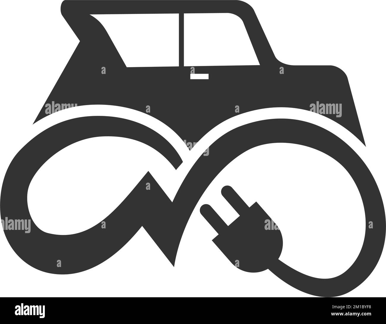 Auto elettrica con spina Logo modello icona Illustrazione Brand Identity Illustrazione Vettoriale