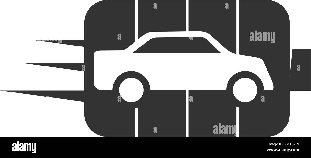 Auto elettrica con spina Logo modello icona Illustrazione Brand Identity Illustrazione Vettoriale