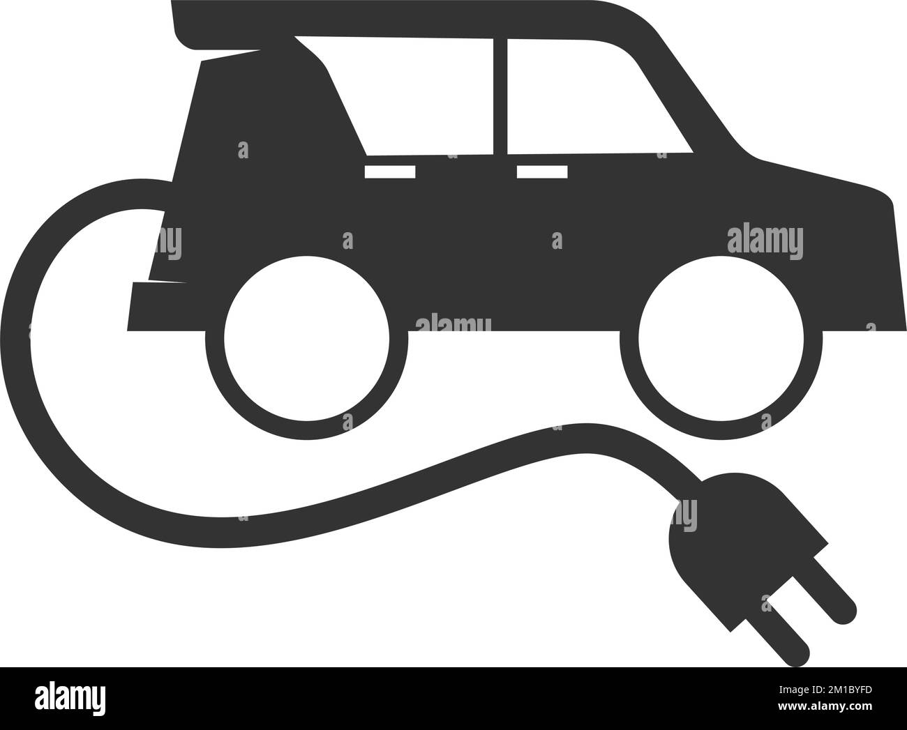 Auto elettrica con spina Logo modello icona Illustrazione Brand Identity Illustrazione Vettoriale