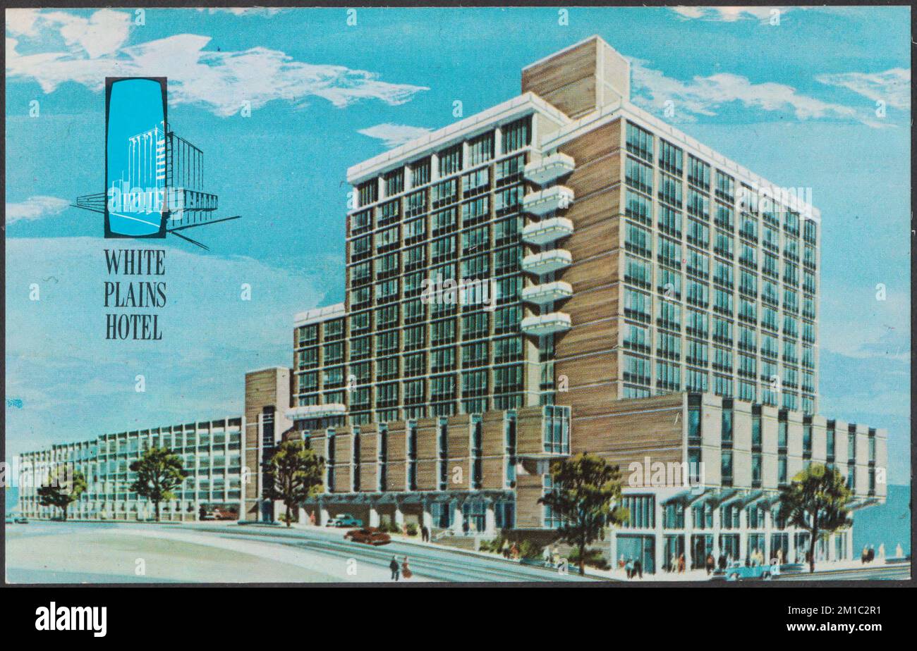 White Plains Hotel , Motel, Tichnor Brothers Collection, cartoline degli Stati Uniti Foto Stock