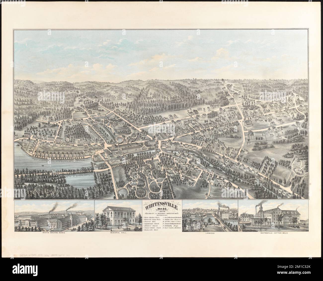 Whitinsville, Massachusetts. , Whitinsville Mass., vedute aeree, Whitinsville Mass., opere pittoriche Norman B. Leventhal Map Center Collection Foto Stock