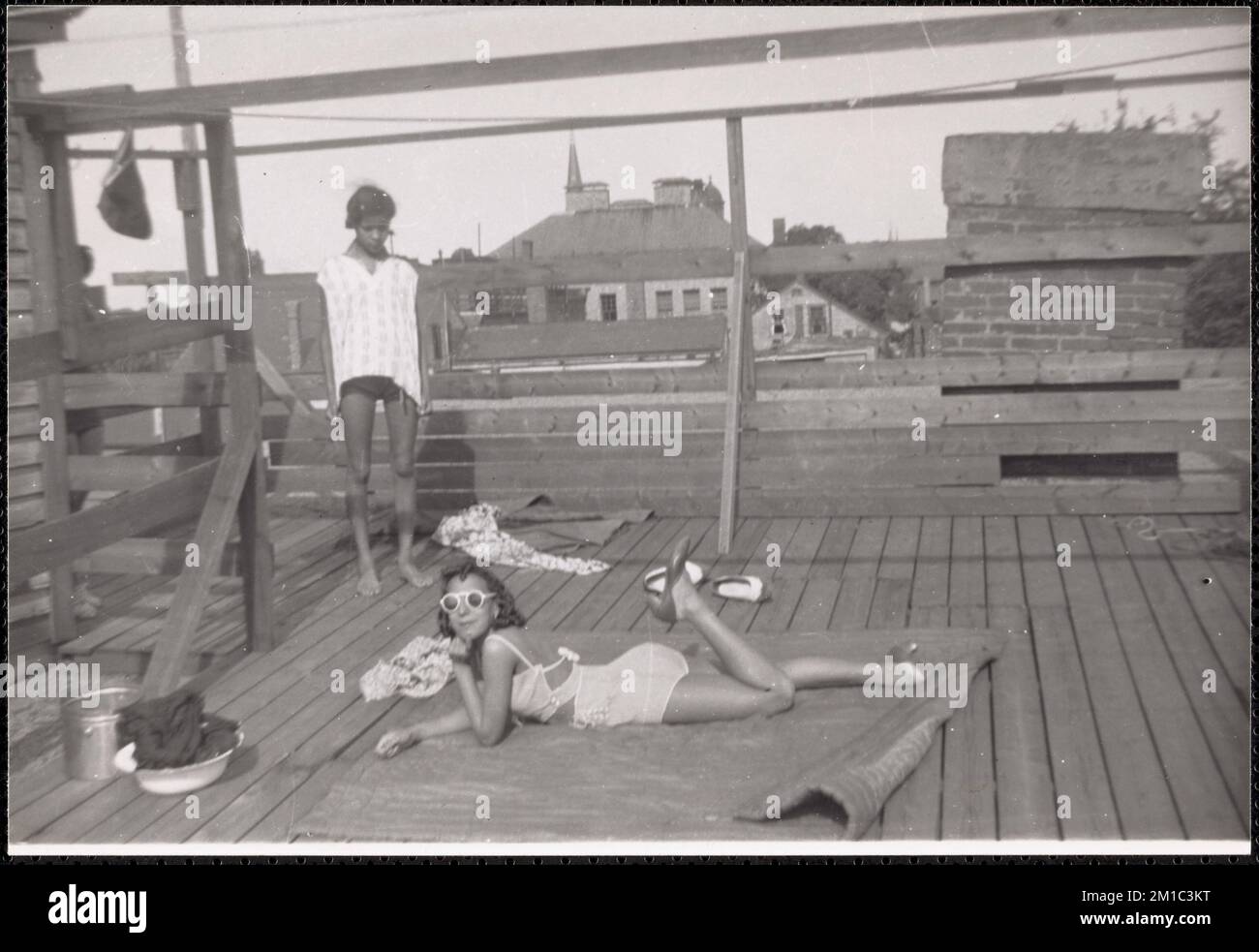 Wilhelmina Anderson , solarium, Abiti da bagno. Collezione Jack Miller Foto Stock