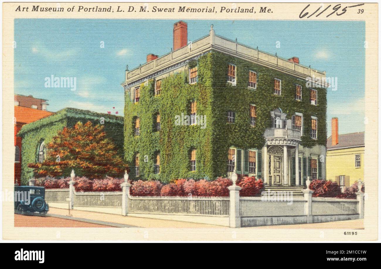 Museo d'Arte di Portland, L.D.M. Sudore Memorial, Portland, Me. , Gallerie e musei, Tichnor Brothers Collection, cartoline degli Stati Uniti Foto Stock