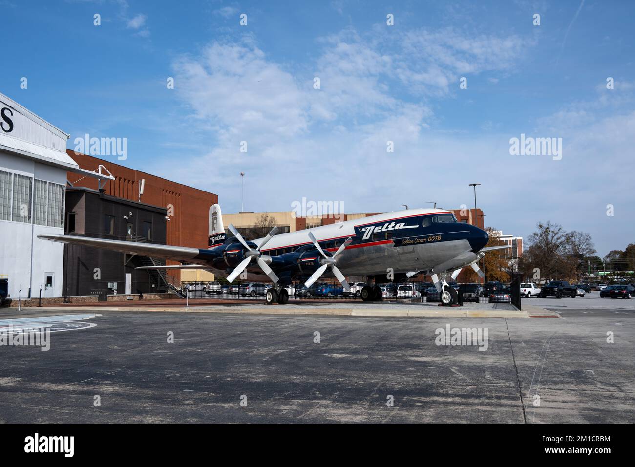 Un Douglas DC-7 della Delta Air Lines in mostra al Delta Flight Museum Foto Stock