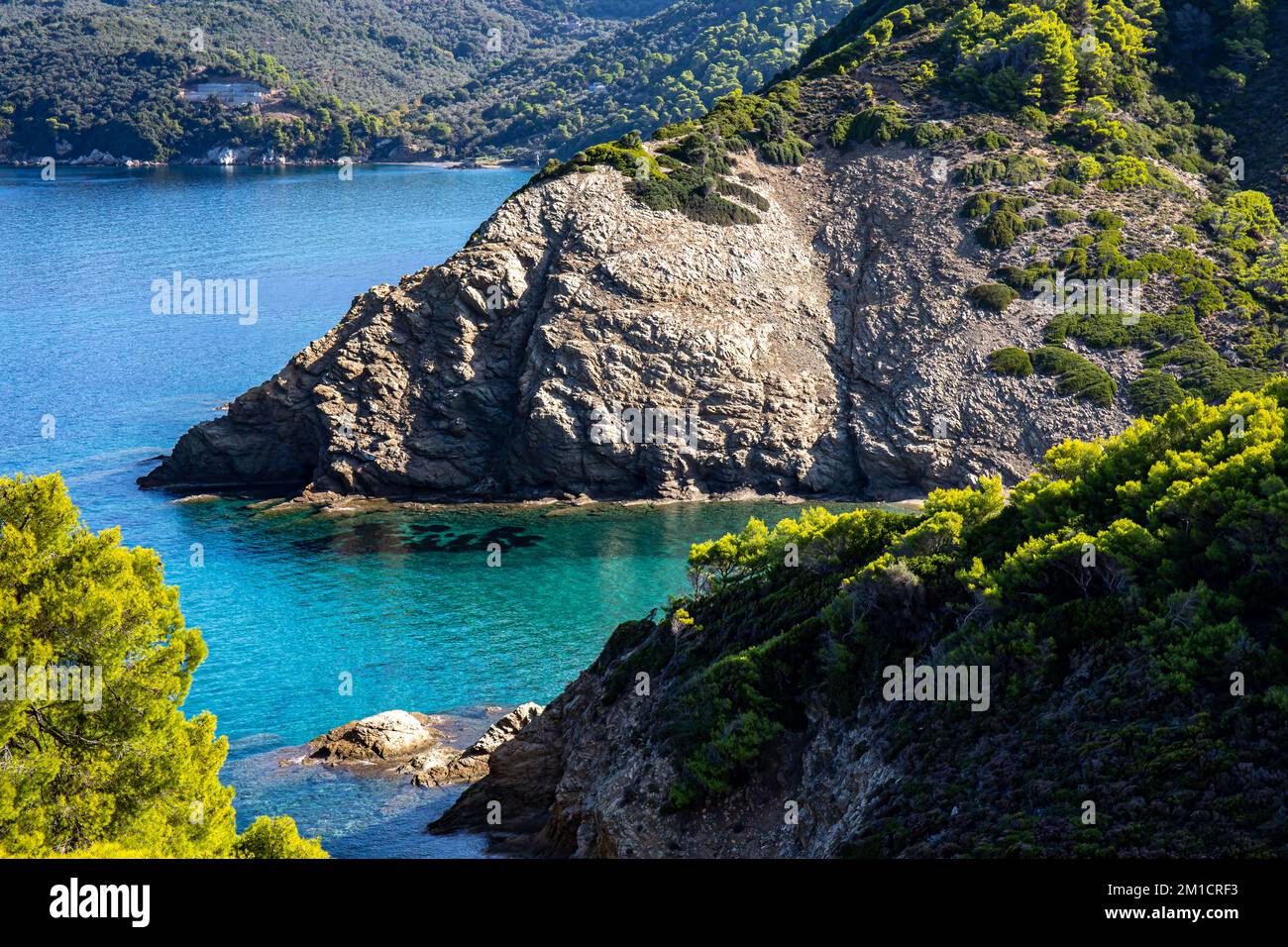 Bei siti dell'isola di Skiathos, Grecia Foto Stock